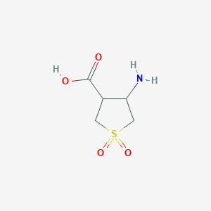 molecular formula C5H9NO4S B1440715 4-amino-1,1-dioxothiolane-3-carboxylic acid CAS No. 1378875-55-8