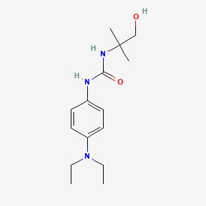 molecular formula C15H25N3O2 B14407207 N-[4-(Diethylamino)phenyl]-N'-(1-hydroxy-2-methylpropan-2-yl)urea CAS No. 85707-96-6