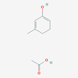 molecular formula C9H14O3 B14407212 Acetic acid;5-methylcyclohexa-1,5-dien-1-ol CAS No. 87142-51-6