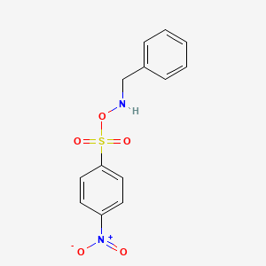 molecular formula C13H12N2O5S B14407261 Benzenemethanamine, N-[[(4-nitrophenyl)sulfonyl]oxy]- CAS No. 80953-40-8