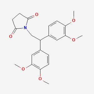 molecular formula C22H25NO6 B14407452 1-[2,2-Bis(3,4-dimethoxyphenyl)ethyl]pyrrolidine-2,5-dione CAS No. 87520-08-9