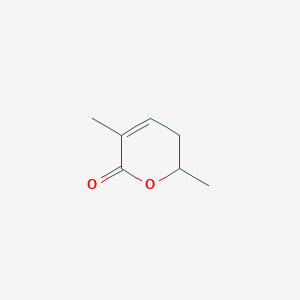 molecular formula C7H10O2 B14407455 3,6-Dimethyl-5,6-dihydro-2H-pyran-2-one CAS No. 85287-77-0