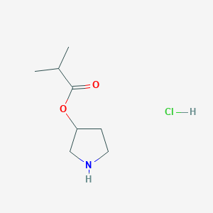 molecular formula C8H16ClNO2 B1440747 3-Pyrrolidinyl 2-methylpropanoate hydrochloride CAS No. 1219841-63-0
