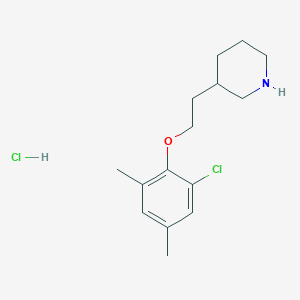 molecular formula C15H23Cl2NO B1440748 3-[2-(2-Chloro-4,6-dimethylphenoxy)ethyl]-piperidine hydrochloride CAS No. 1220030-08-9