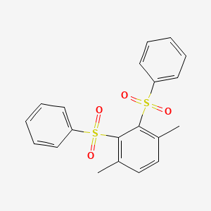 molecular formula C20H18O4S2 B14407503 1,1'-[(3,6-Dimethyl-1,2-phenylene)disulfonyl]dibenzene CAS No. 81064-10-0