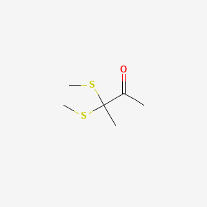 molecular formula C6H12OS2 B14407526 3,3-Bis(methylthio)butan-2-one CAS No. 85153-62-4