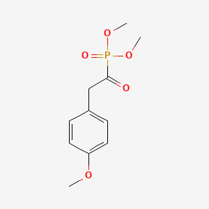 molecular formula C11H15O5P B14407538 Phosphonic acid, [(4-methoxyphenyl)acetyl]-, dimethyl ester CAS No. 87600-56-4