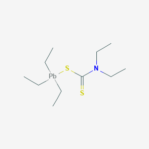 molecular formula C11H25NPbS2 B14407560 Plumbane, [[(diethylamino)thioxomethyl]thio]triethyl- CAS No. 86167-36-4