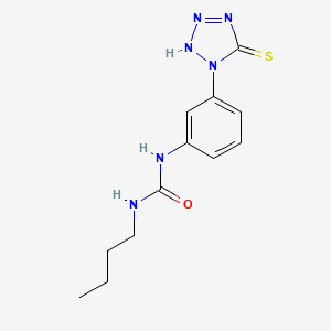 molecular formula C12H16N6OS B14407566 N-Butyl-N'-[3-(5-sulfanylidene-2,5-dihydro-1H-tetrazol-1-yl)phenyl]urea CAS No. 86893-74-5
