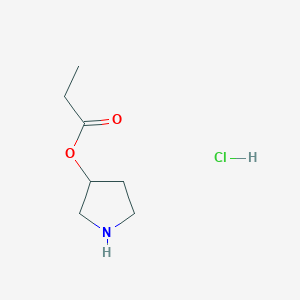 molecular formula C7H14ClNO2 B1440758 3-Pyrrolidinyl propanoate hydrochloride CAS No. 1219960-49-2
