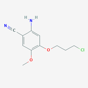 molecular formula C11H13ClN2O2 B1440761 2-Amino-4-(3-chloropropoxy)-5-methoxybenzonitrile CAS No. 1122661-16-8
