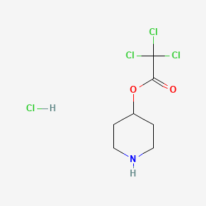 molecular formula C7H11Cl4NO2 B1440767 4-Piperidinyl 2,2,2-trichloroacetate hydrochloride CAS No. 1219948-49-8