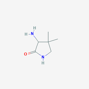 molecular formula C6H12N2O B1440770 3-Amino-4,4-dimethylpyrrolidin-2-one CAS No. 1248826-55-2