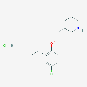 molecular formula C15H23Cl2NO B1440771 3-[2-(4-Chloro-2-ethylphenoxy)ethyl]piperidine hydrochloride CAS No. 1219979-52-8