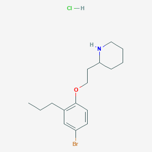 molecular formula C16H25BrClNO B1440776 2-[2-(4-Bromo-2-propylphenoxy)ethyl]piperidine hydrochloride CAS No. 1220027-36-0