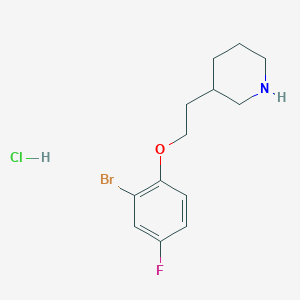 molecular formula C13H18BrClFNO B1440778 3-[2-(2-Bromo-4-fluorophenoxy)ethyl]piperidine hydrochloride CAS No. 1220017-21-9