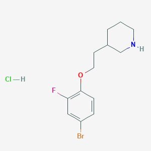 molecular formula C13H18BrClFNO B1440779 3-[2-(4-Bromo-2-fluorophenoxy)ethyl]piperidine hydrochloride CAS No. 1219964-30-3