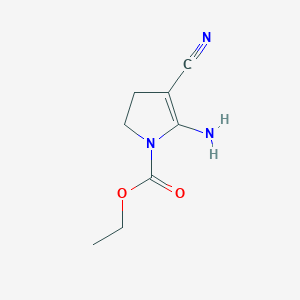 molecular formula C8H11N3O2 B14407796 Ethyl 5-amino-4-cyano-2,3-dihydro-1H-pyrrole-1-carboxylate CAS No. 83361-93-7