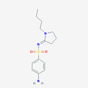 molecular formula C14H21N3O2S B144078 4-Amino-N-(1-butyl-2-pyrrolidinylidene)benzenesulfonamide CAS No. 126826-58-2