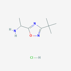 molecular formula C8H16ClN3O B1440783 1-(3-Tert-butyl-1,2,4-oxadiazol-5-yl)ethan-1-amine hydrochloride CAS No. 1354953-52-8