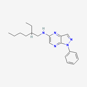 molecular formula C19H25N5 B14407842 N-(2-Ethylhexyl)-1-phenyl-1H-pyrazolo[3,4-b]pyrazin-5-amine CAS No. 87594-73-8