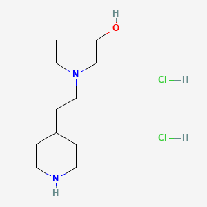 molecular formula C11H26Cl2N2O B1440790 2-{Ethyl[2-(4-piperidinyl)ethyl]amino}-1-ethanol dihydrochloride CAS No. 1220035-76-6