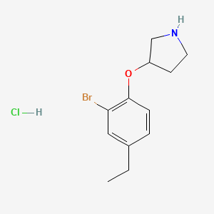 molecular formula C12H17BrClNO B1440793 3-(2-Bromo-4-ethylphenoxy)pyrrolidine hydrochloride CAS No. 1219967-92-6
