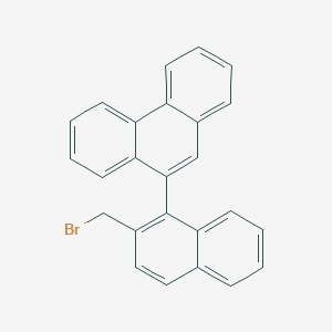 molecular formula C25H17Br B14407977 9-[2-(Bromomethyl)naphthalen-1-YL]phenanthrene CAS No. 80603-34-5