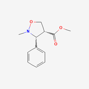 molecular formula C12H15NO3 B14408029 Methyl (3R,4R)-2-methyl-3-phenyl-1,2-oxazolidine-4-carboxylate CAS No. 87190-49-6