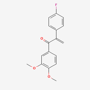 molecular formula C17H15FO3 B14408067 1-(3,4-Dimethoxyphenyl)-2-(4-fluorophenyl)prop-2-en-1-one CAS No. 85524-82-9