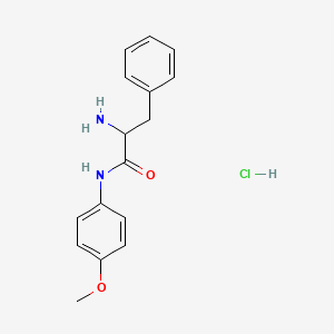 molecular formula C16H19ClN2O2 B1440807 2-Amino-N-(4-methoxyphenyl)-3-phenylpropanamide hydrochloride CAS No. 1246172-74-6