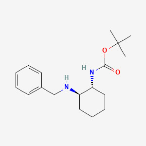 molecular formula C18H28N2O2 B1440810 Tert-butyl (1R,2R)-2-(benzylamino)-cyclohexylcarbamate CAS No. 1217764-63-0