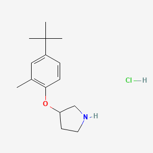 molecular formula C15H24ClNO B1440811 3-[4-(tert-Butyl)-2-methylphenoxy]pyrrolidine hydrochloride CAS No. 1220030-71-6