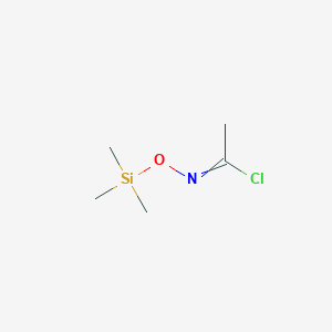 molecular formula C5H12ClNOSi B14408169 N-[(Trimethylsilyl)oxy]ethanimidoyl chloride CAS No. 86260-81-3