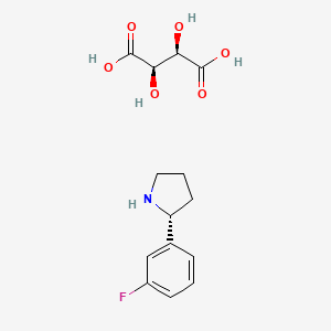 molecular formula C14H18FNO6 B1440817 (R)-2-(3-Fluorophenyl)pyrrolidine L-tartrate CAS No. 1391463-17-4