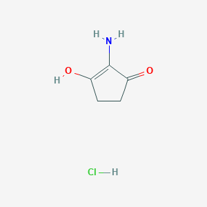 molecular formula C5H8ClNO2 B14408191 2-Amino-3-hydroxycyclopent-2-en-1-one;hydrochloride CAS No. 82659-07-2