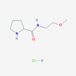 molecular formula C8H17ClN2O2 B1440822 N-(2-Methoxyethyl)-2-pyrrolidinecarboxamide hydrochloride CAS No. 1236255-11-0