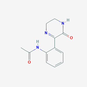 molecular formula C12H13N3O2 B14408234 N-(2-(3-Oxo-3,4,5,6-tetrahydropyrazin-2-yl)phenyl)acetamide CAS No. 81965-08-4
