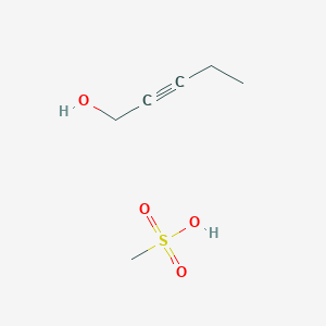 molecular formula C6H12O4S B14408304 Methanesulfonic acid--pent-2-yn-1-ol (1/1) CAS No. 81159-43-5