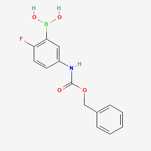 molecular formula C14H13BFNO4 B1440833 (5-(((Benzyloxy)carbonyl)amino)-2-fluorophenyl)boronic acid CAS No. 874290-58-1