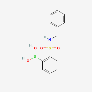 molecular formula C14H16BNO4S B1440835 2-(N-苄基磺酰基)-5-甲基苯硼酸 CAS No. 1072946-63-4