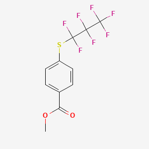 molecular formula C11H7F7O2S B14408360 Methyl 4-[(heptafluoropropyl)sulfanyl]benzoate CAS No. 85260-50-0