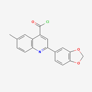 molecular formula C18H12ClNO3 B1440841 2-(1,3-Benzodioxol-5-YL)-6-methylquinoline-4-carbonyl chloride CAS No. 1160253-99-5