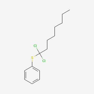 molecular formula C14H20Cl2S B14408411 [(1,1-Dichlorooctyl)sulfanyl]benzene CAS No. 83818-59-1
