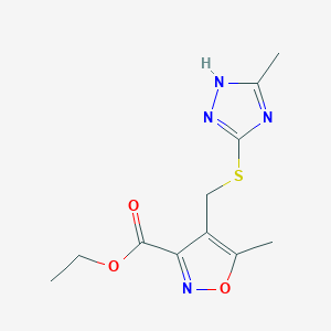 ethyl 5-methyl-4-{[(5-methyl-4H-1,2,4-triazol-3-yl)thio]methyl}isoxazole-3-carboxylate