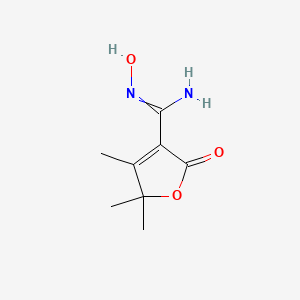 molecular formula C8H12N2O3 B14408451 N'-Hydroxy-4,5,5-trimethyl-2-oxo-2,5-dihydrofuran-3-carboximidamide CAS No. 83524-80-5