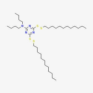 molecular formula C35H68N4S4 B14408457 N,N-dibutyl-4,6-bis(dodecyldisulfanyl)-1,3,5-triazin-2-amine CAS No. 86906-91-4