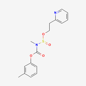 molecular formula C16H18N2O4S B14408542 (3-methylphenyl) N-methyl-N-(2-pyridin-2-ylethoxysulfinyl)carbamate CAS No. 84384-87-2