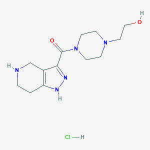 molecular formula C13H22ClN5O2 B1440858 [4-(2-Hydroxyethyl)-1-piperazinyl](4,5,6,7-tetra-hydro-1H-pyrazolo[4,3-c]pyridin-3-yl)methanone hydrochloride CAS No. 1220027-27-9