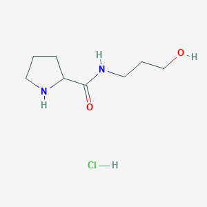 molecular formula C8H17ClN2O2 B1440864 N-(3-Hydroxypropyl)-2-pyrrolidinecarboxamide hydrochloride CAS No. 1236255-12-1